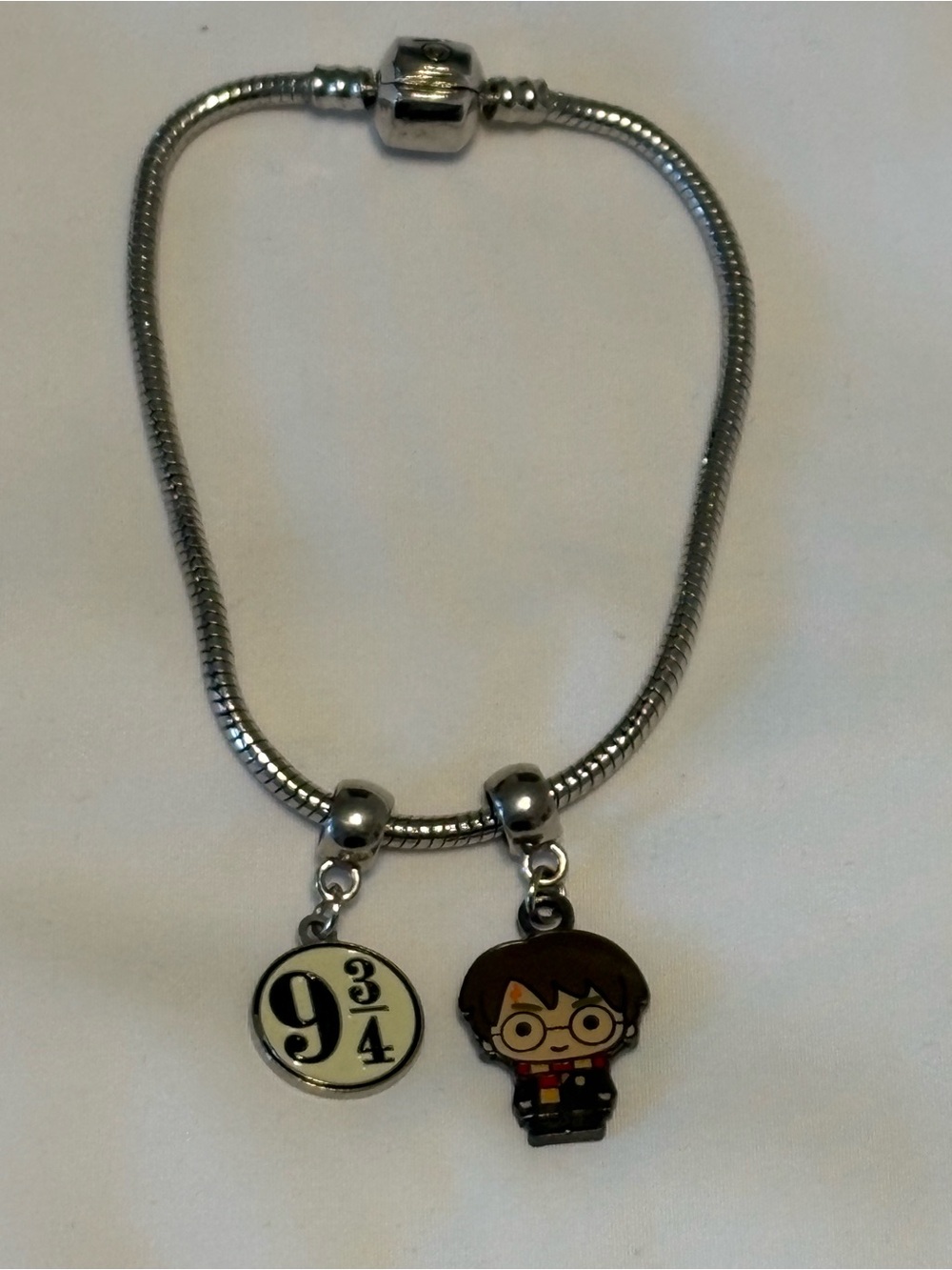 Silver Harry Potter Platform 9 3/4 Charm Bracelet